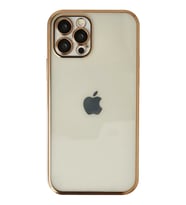 Newface Apple iPhone 12 Pro Max Kılıf Razer Lensli Silikon - Gold
