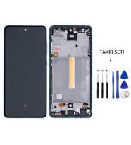 Tkgz - Samsung Galaxy A52 - SM-A525 Uyumlu Lcd Ekran Dokunmatik Servis ÇITALI MAVİ + TAMİR SETİ