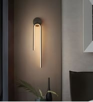 Modern Led Uzun Duvar Aplik (Siyah)