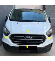 Ford Custom Krom Ön Panjur+Çerçeve 8 parça 2018> Paslanmaz Çelik