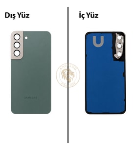 Samsung S22 Yeşil Arka Kapak Arka Cam Batarya Kapağı Lazer Kesim Kapak Pil Kapağı Back Cover