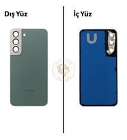 Samsung S22 Yeşil Arka Kapak Arka Cam Batarya Kapağı Lazer Kesim Kapak Pil Kapağı Back Cover