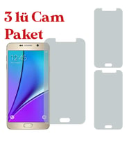 Samsung Galaxy Note 5 Uyumlu Temperli Kırılmaz Cam Ekran Koruyucu 3 lü Set