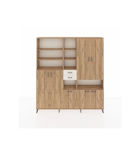 Arges Dolap 17 Raflı 2 Çekmeceli 7 Kapaklı 220x30x243 Çam-Çam/Aytaşı