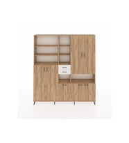 Arges Dolap 17 Raflı 2 Çekmeceli 7 Kapaklı 220x30x243 Çam-Çam/Aytaşı