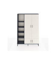 Arges Dolap 6 Raflı 4 Kapaklı Tek Askılı 132x30x195 Antrasit-Aytaşı/Antrasit