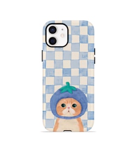 iPhone 11 Vorian Çift Katmanlı MagSafe Kılıf Blueberry Cat Check