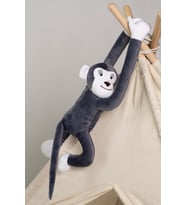 Boumini Toys Boyuna Sarılan Pelüş Maymun Antrasit Gri Elleri Çıtçıtlı 55 cm