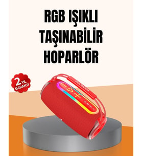 Ipx6 Su Geçirmez Rgb Led Işıklı Taşınabilir Bluetooth Hoparlör 2400 Mah