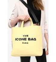 Icone Sarı The Icone Bag Paris İşlemeli Tote Kadın Kol Çantası ve Omuz Çantası