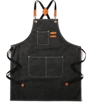 Valkyrie Unisex Kanvas Mutfak Önlüğü Ayarlanabilir Askılı Cepli Barista Garson Servis Önlüğü Siyah