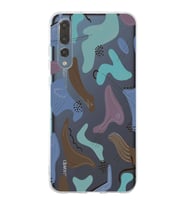 Huawei P20 Pro Uyumlu Kapak Abstrackt Tasarımlı Şeffaf Silikon Kılıf