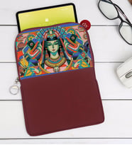 BK Gift Modern Soyut Tasarımlı Taşınabilir Koruyucu Tablet Kılıfı & Organizer Çanta - Bordo-3