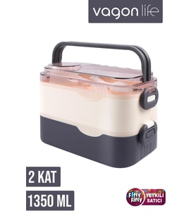 İki Kat Üç Bölme 1350 ML Paslanmaz Çelik Sefer Tası