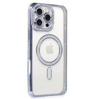 iPhone 16 Pro Kılıf Joke Simli Magneticsafe Kılıf - Mavi