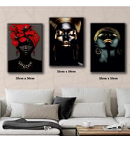 siyahi kadın artistlik silüet surat tablosu 3 adet 35cmx50cm kumaş baskılı canvas tablo