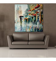YAĞMUR TEMALI KANVAS TABLO 140x140cm