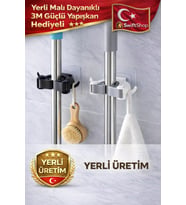 3 Adet Paspas, Süpürge, Fırça, Mop Askısı Sap Tutucu Seti