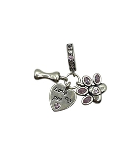 925 Ayar Gümüş 'Love My Pet' Yazılı Charm
