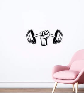 BK Home GYM Tasarımlı Ahşap Duvar Süsü-37 (Siyah)