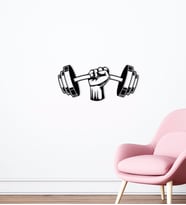 BK Home GYM Tasarımlı Ahşap Duvar Süsü-37 (Siyah)