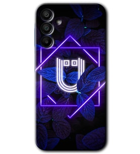 Galaxy A15 Kılıf HD Desen Baskılı Kılıf - Dark Neon Yaprak Ü Harfi