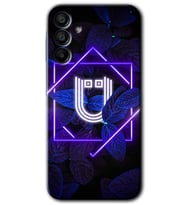 Galaxy A15 Kılıf HD Desen Baskılı Kılıf - Dark Neon Yaprak Ü Harfi