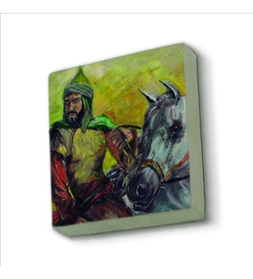 Selahaddin Eyyubi Tasviri Baskılı Doğaltaş  Magnet(KRG-086)