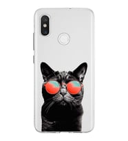 PrintiFy Xiaomi Mi 8 ile Uyumlu 1mm Slim Fit Kedi 3 050d Baskılı Şeffaf  Kılıf