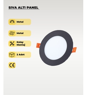 6W Sıva Altı Yuvarlak Siyah Led Panel Beyaz Işık