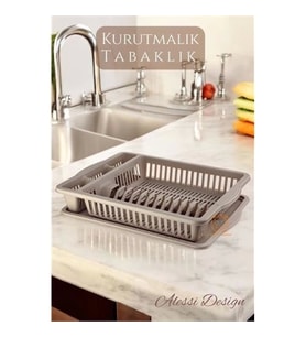 CEYLAN ADAM Bulaşık Durulama Sepeti Tabaklık Bulaşık Kurutmalık KAHVE Alessi