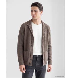 LC WAIKIKI Bej Regular Fit Ceket Yaka Erkek Triko Hırka