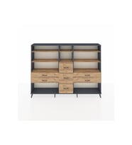 Arges Dolap 8 Raflı 7 Çekmeceli  220x30x163 Antrasit-Çam