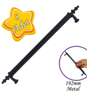 8 Adet Erciyes kulp Siyah 192 mm Kulp Mobilya Mutfak Dolabı Çekmece Dolap Kapak Kulpu Kulbu Metal Kulpları