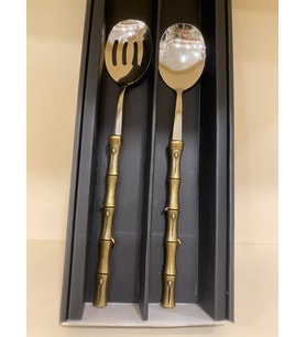 SERVİS SALATA SETİ 2'Lİ BAMBU MODEL ANTİK ESKİTME