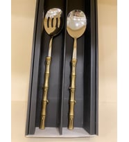 SERVİS SALATA SETİ 2'Lİ BAMBU MODEL ANTİK ESKİTME