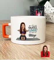 Kişiye Özel Karikatürlü Pilates Lover Lüks Fincan Doğum Günü Hediyesi