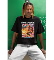 Monkey D. Luffy One Piece Baskılı Unisex Oversize Anime Dizi Karakter Tişört