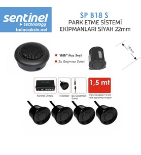 Sentinel Park Sensörü Ses İkazlı 18mm Siyah