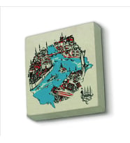İstanbul Boğazı ve Haliç Baskılı Doğaltaş  Magnet(KRT-031)