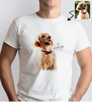 BK Gift Kişiye Özel Evcil Hayvan Tasarımlı Erkek Beyaz Tişört-8, Sevgiliye Hediye, Arkadaşa Hediye, Trend T-Shirt