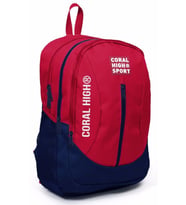 Coral High Sport Kırmızı Lacivert Okul ve Günlük Sırt Çantası - Dört Gözlü - USB ve AUX Soketli