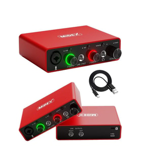 Midex GLX-700RD Üst Segment Usb Stüdyo Ses Kartı 2 Giriş 2 Çıkış 24bit/192kHz