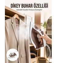 Kahverengi Buharlı Ütü 2200W Sürekli Buhar 120 g Şok Buhar