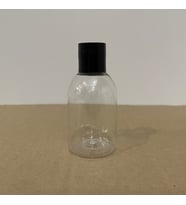 50 cc Şeffaf Pet Şişe  - Siyah Sızdırmaz Kapaklı- 50ml Buklet Şişe- x 10 Adet (Beyaz)