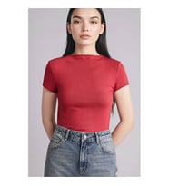 Defacto 26Y801003249 Bordo Kadın T-Shirt E5906AX/BR188