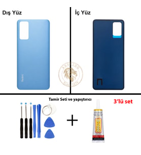 Xiaomi Redmi Note 11 Pro Yıldız Mavisi Arka Pil Kapağı Batarya Kapağı + Yapıştırıcı ve Vida Seti