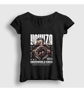 Presmono Kadın Siyah Yakuza Tattoo Dragon Japan Japonya T-Shirt 473141tt