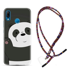 Huawei P20 Lite Mate 10 20 Lite Pro P40 Lite KılıfBoyun Asklı Rasta Silikon Hello Panda 1709
