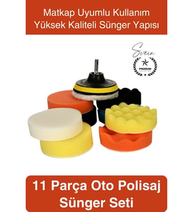 #PastaCila 11 Parça Oto Polisaj Sünger Seti Matkap Uyumlu Pasta Cila Uygulama Kiti Detay Temizlik